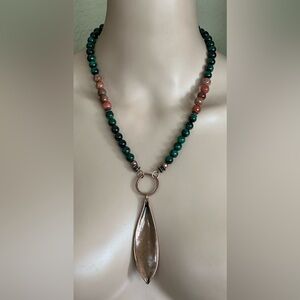 28 inch Copper Leaf pendant Necklace NWOT